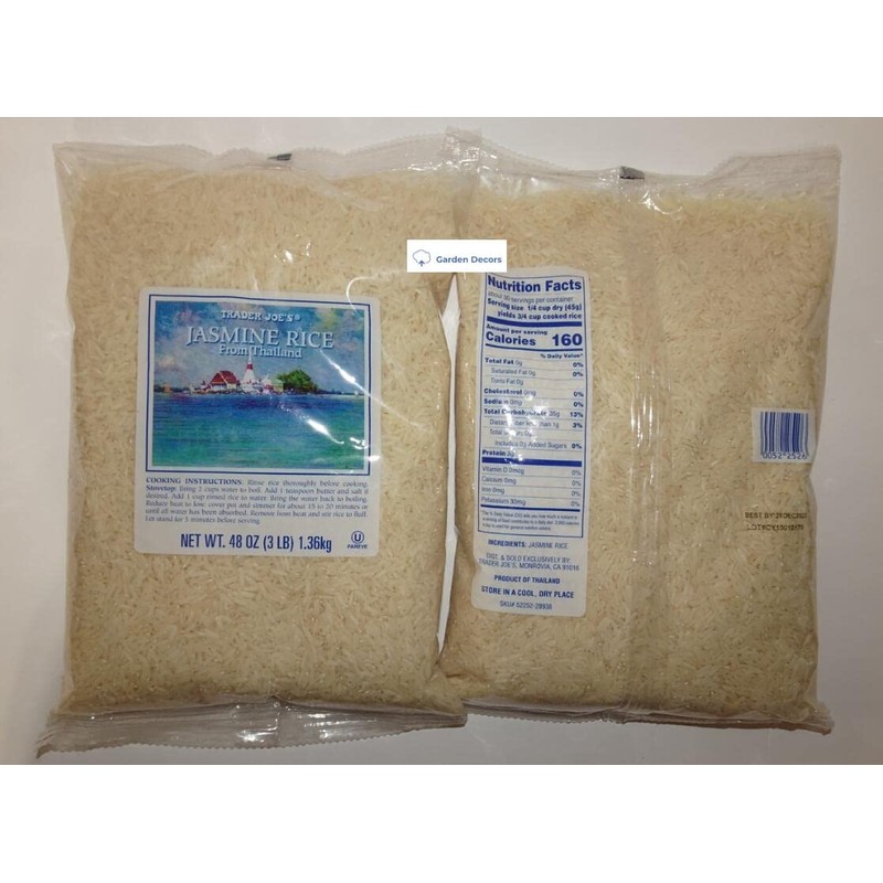 Trader Joe’s Jasmine Rice from Thailand 48oz 1.36kg (Two Bags)