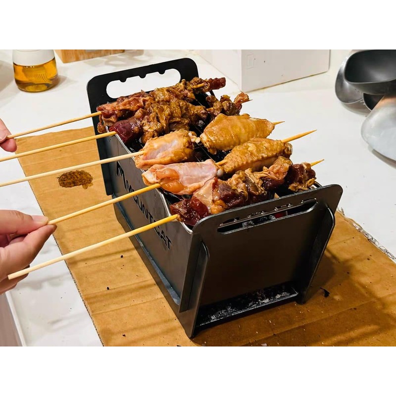 Portable Foldable Hibachi Grill, Heavy Duty & Durable, Small Charcoal