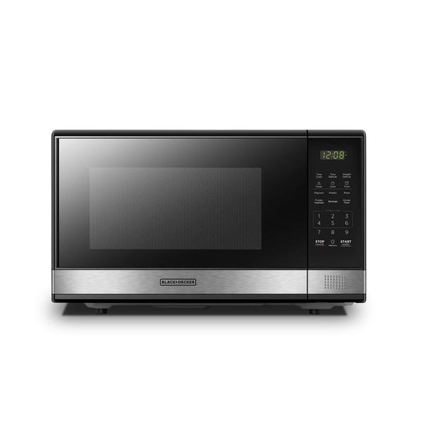BLACK+DECKER EM031MB11 Digital Microwave Oven with Turntable Push-Button Door, Child