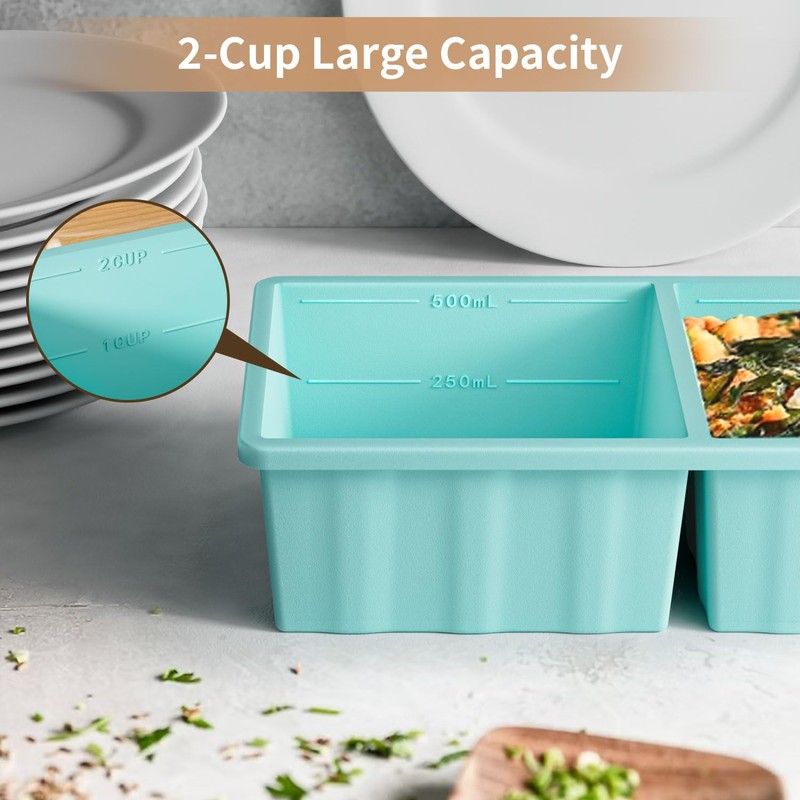 Silicone Freezer Tray for Soup Ice Cubes: 2-Cup Freezing Tray
