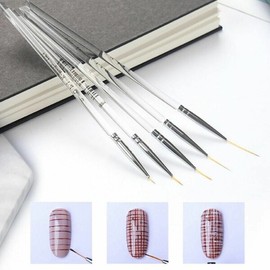 Nail art nail brush transparent acrylic fine brush set of 5 (WB3AEB3) / 네일아트 네일붓 투명 아크릴 세필브러쉬 5종 세트 (WB3AEB3)