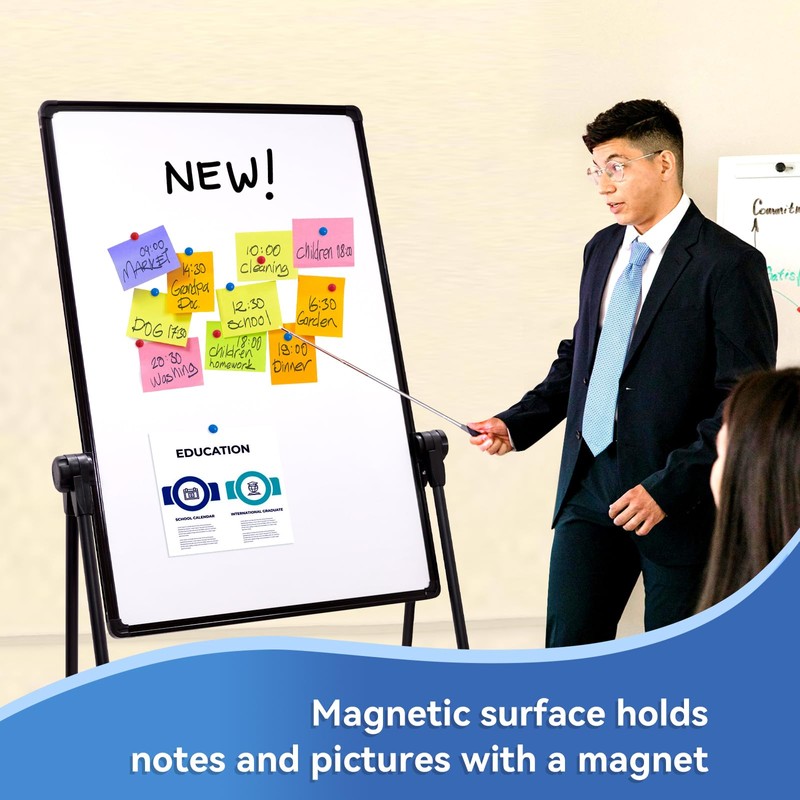 Betorcy Magnetic Dry Erase Board with Stand, 40"x24" Double Sided