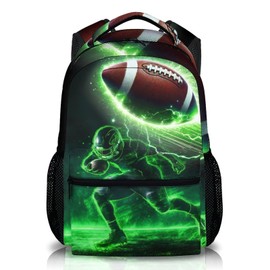 Wedinosaurnes Kids Backpack for Gift, Football Bookbag for Preschool Elementary Kindergarten, Boys Girls Book bag for School Travel Hiking