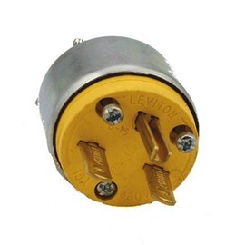 Leviton 15 Amp, 250 Volt Armored, Grounding Plug, Steel, 615PA