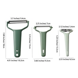 3 in 1 Multifunction Julienne Peeler, Stainless Steel Vegetable Slicer Tools, Corn Peeler & Grater Set, Household Portable Vegetable Julienne Peeler for Potato, Carrot, Cucumber, Cabbage, Beige