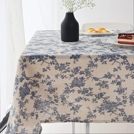 Aeici Small Dining Table Cloth 90x90 Square Kitchen Tablecloth Cotton Patio Tablecloth Indoor Outdoor Washable Fabric Dust-Proof