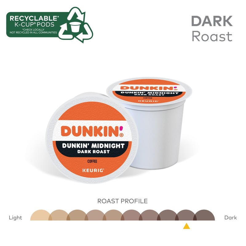 Dunkin' Donuts Midnight Single-Serve Coffee K-Cup®, Carton Of 22