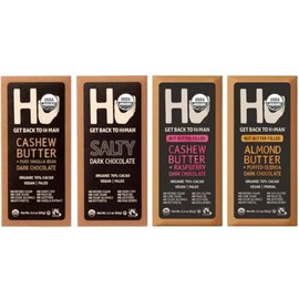Chocolate Bar Variety Pack – 4 Flavors – Vegan, Paleo, Gluten-Free – No Dairy, No Refined Sugar – 4 Count (4 Pack, Dark)