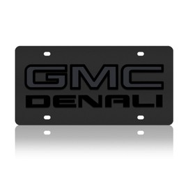 Eurosport Daytona- Compatible with -, GMC Denali Blackout on Carbon Steel License Plate