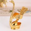 Coffee Spoon Holder Elegant Swan Shaped Alloy Mirror Polish Rich