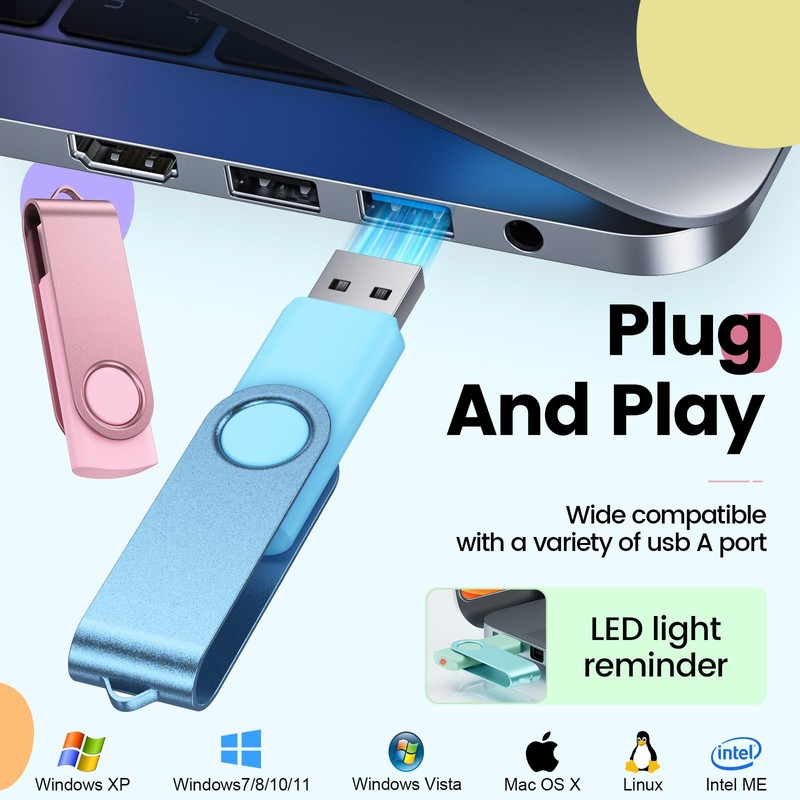 Kepmem 10Pcs 2GB USB Flash Drives Bulk USB 2.0 Flash