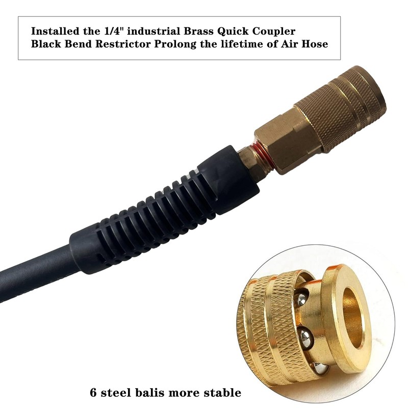 Air Hose 3/8 in x 25 ft, Heavy Duty, Lightweight,
