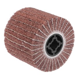 sourcing map 120mmx100mm Non-Woven Polishing Burnishing Wheel Abrasive Cloth Nylon Wire Drawing Flap Wheel 80 Grit for Stainless Steel Metal