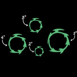 Star Star Inspired Movie Character Space Madalorian Mysteries Glow in The Dark Sticker Decal for Phone Tablet Laptop Car Truck Window | 4" Sticker | Green