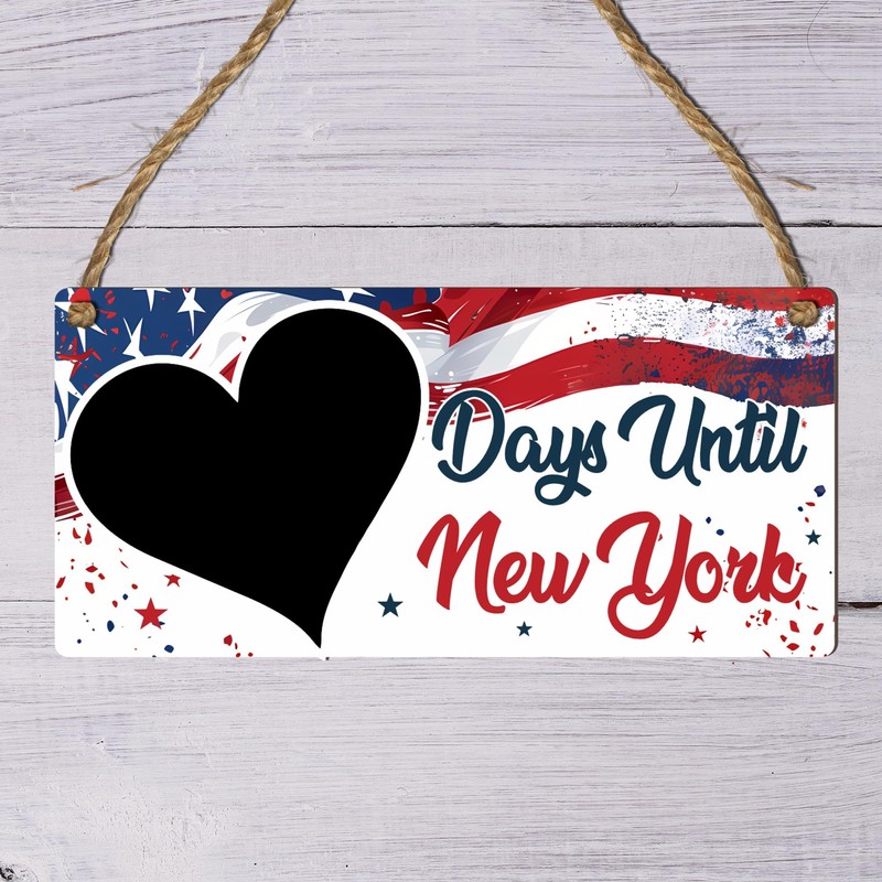Days Until New York Countdown Chalkboard Plaque – Exciting Travel