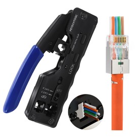 RJ45 Crimping Tool Network Crimping Tool for RJ45 Connector Cat7 Cat6A Cat5 Cat5e Cat6 Network Connector and 6P Telephone Plug RJ11