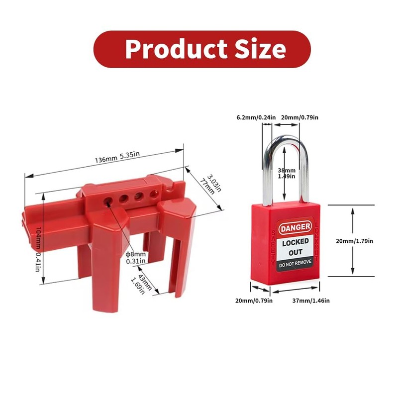 HiLKCO Adjustable Ball Valve Lockout Device - Universal Fit for