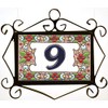 House Numbers, Ceramic Numbers & Letters Tiles, Floral Cherry Design,