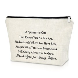 Sazuwu Sponsor Gift Sponsor Appreciation Gift Makeup Bag Thank You Gift for Women Addiction Recovery Gift Cosmetic Bag Confirmation Gifts for Sponsors Birthday Christmas Gift Travel Pouch