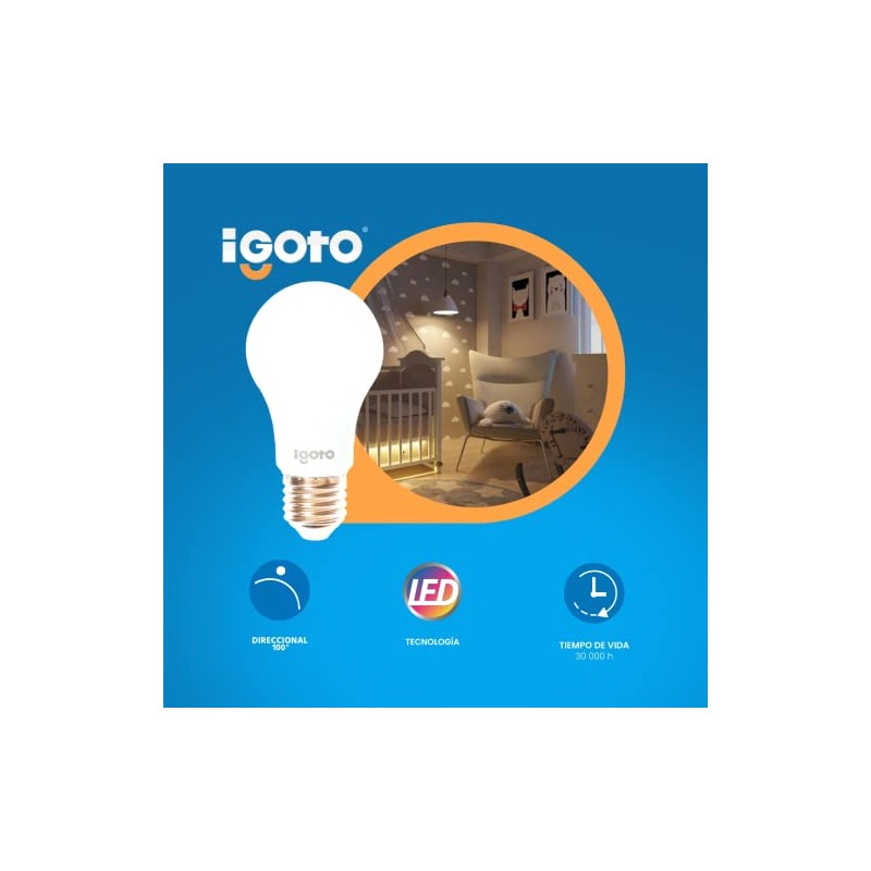 iGoto F3P20107 Pack de 3 Focos 7w A55 Luz Calida