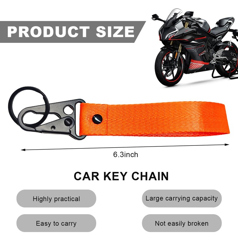 ZNDAW Motorcycle Keychain, Fabric Multifunctional Motorcycle Key Chain Holder, Anti-Lost