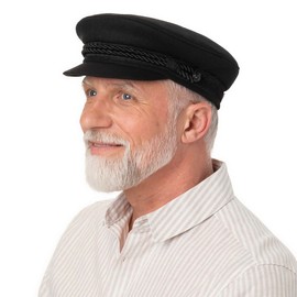 HAMMABURG Black Elbe Sailor Cloth Hat Women/Men Black 7 5/8