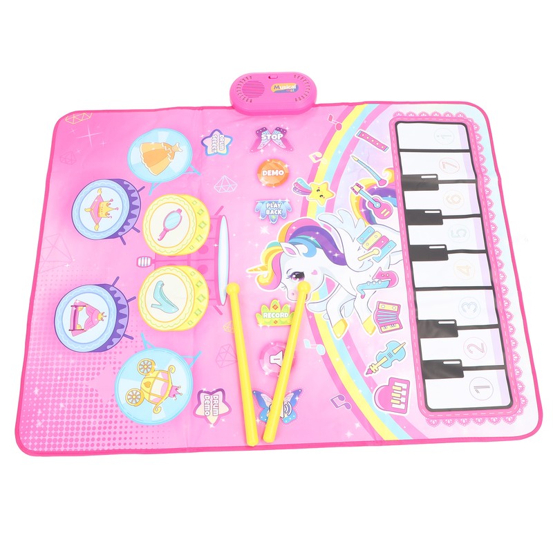 Baby Piano Mat Bright Color Pattern Educational Piano and Drum