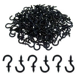 DonLeeving cutefly Mini Screw Hooks 200 Pack 1/2" Screw Hooks for Hanging Plants Cups Art Decorations Black