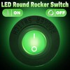 BFXM Round Rocker Switch, 12V Toggle Switch, Waterproof Lighted LED