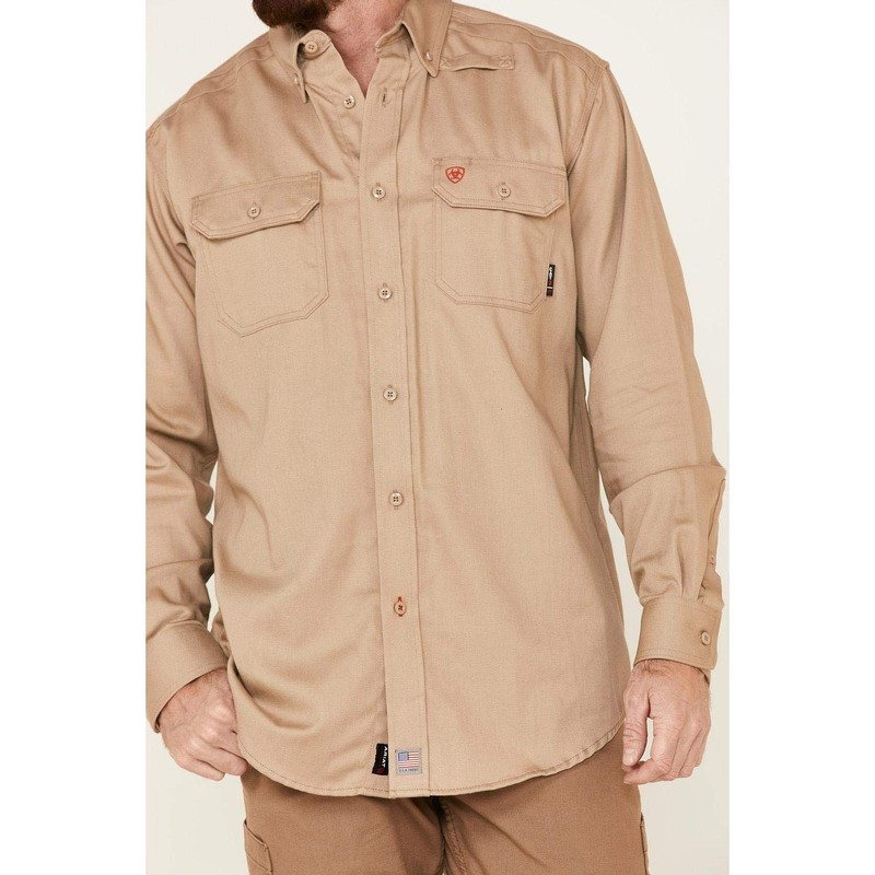 Ariat Male FR Solid Work Shirt Khaki X-Large