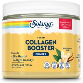 Solaray Vegan Collagen Booster - Type 1 Marine Collagen Alternative - Skin Health & Collagen Density Support - Gluten-Free, Sugar-Free, Lab Verified - 60-Day Guarantee - 25 Servings, 6.1 oz