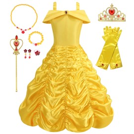 NuGeriAZ Belle Costume Girls Belle Costume Kids Belle Dress Girls Belle Costume Princess Dress Girls Belle