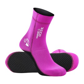 ZCCO Wetsuit Socks 3mm Neoprene Socks for Men Women Diving Snorkeling Swimming Surfing Water Sports (red,XL)