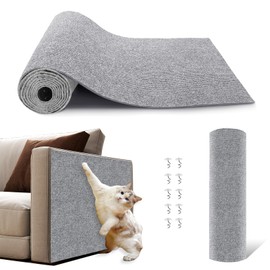 NATUYA Cat Scratch Couch Furniture Protector, 78.7"x15.8" Self-Adhesive Cats Scratching Pad Deterrent, Trimmable DIY Climbing Cat Scratcher(Light Gray)