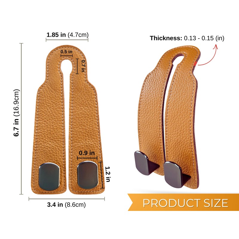 ALEACAR Premium Leather Car Purse Hook (1 Pack), Elegant Car