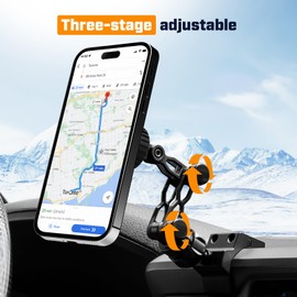 Karltys Magnetic Phone Mount Compatible with Toyota Tacoma 2016-2023, 360° Rotating Dashboard Cell Phone Holder with Aluminum Adjustable Arm, Strong Magnetic Dashboard Mount for Mag Safe