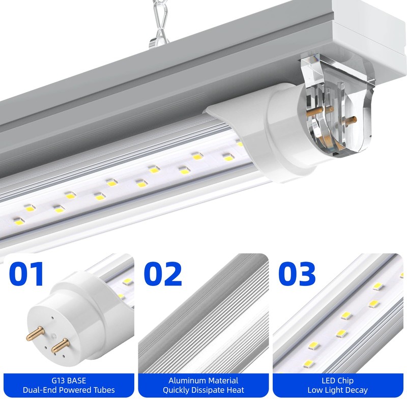 Barrina T8 LED Bulbs 4 Foot, Type B, 24W, 3200LM,