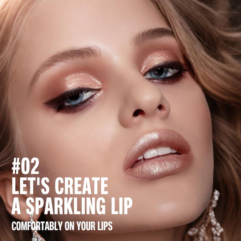 FeiCuiYun Champagne Metallic Lipstick & Lip Liner Combo For Women