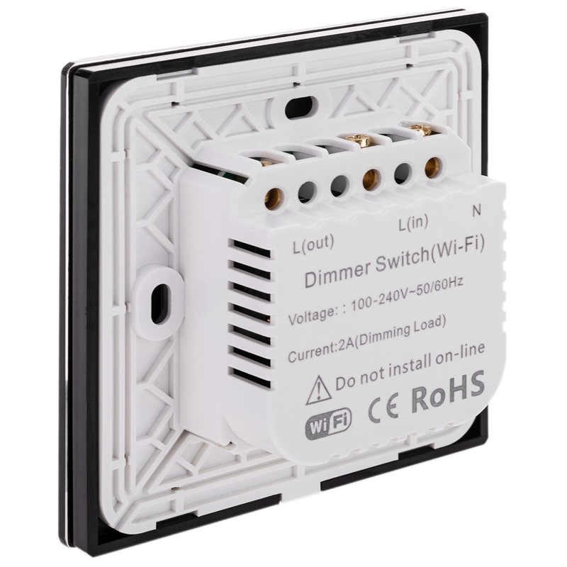 BeMatik Smart Touch Switch Black Dimmable Compatible with Google Home,