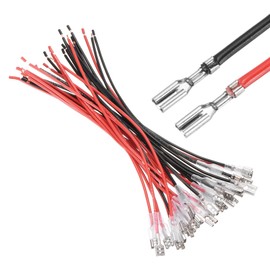 sourcing map 30Pcs Female Spade Crimp Terminal with Insulating Sleeve 6.30mm, Female Spade Quick Connector Assortment Kit with 20cm Wires