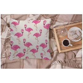 WONDERTIFY Flamingo Cushion Cover Fashion Adorable Cute Animal Decorative Throw Pillow Covers For Couch, Bed Sofa Pillows Case Pink 45X45 Cm