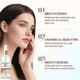 100ML Peel Shot Glow Rice Ampoule, Face Scrub Exfoliator Pore Minimizer for Face, Facial Scrub Exfoliator for Radiant Skin, Lotion for Brightening Exfoliating Moisturizing, Daily Skin Glow Enhancer