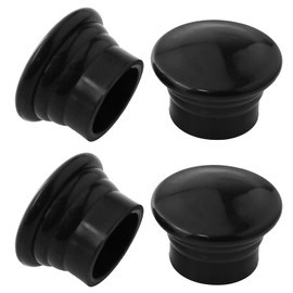 AXLIZER Window Curtain Rod Cap 4PCS Black Plastic Curtain Pole End Plug Caps Window Rod Stoppers for 28mm/ 1.1inch Diameter Curtain Rods