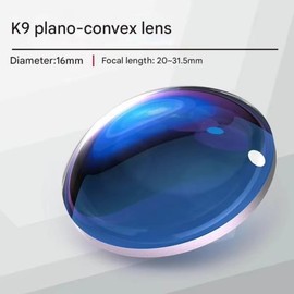 K9 평면 볼록 렌즈, 광학 실험용 콜리메이팅 D16mm F2031.5mm [01 F25.00mm NIR] K9 Plano-Convex Lens, Collimating for Optical Experiments D16mm F2031.5mm [01 F25.00mm NIR]