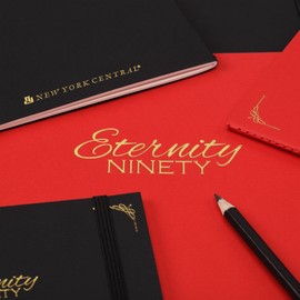 New York Central Eternity Ninety Flat Book- 5.5x8.5" Sketch Watercolor Journal, 5 Pack- Black Soft Paperback- Watercolor Sketchbook w/Elastic Band, 50 Total Sheets 100% Cotton, 90 lb Cold-Pressed