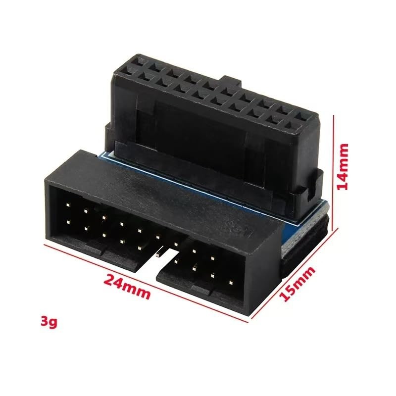 Generic USB 3.0 90 Degree Adapter, 2 Pack: 19Pin/20Pin Male