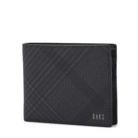 Daks (신세계센텀점)DBWA1E093BKEDINBURGH PVC 블랙 체크 가죽 반지갑 (DBW A1E093BK) EDINBURGH PVC Black Check Leather Wallet