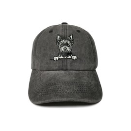 ZKFE Yorkshire Terrier Hat, Gift for Women Men Owner, Dog Lover Baseball Cap, Washed Black Trucker Hat Adjustable Dad Hat