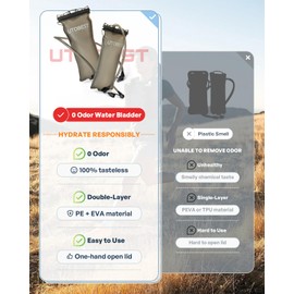 UTOBEST Water Bladder, Hydration Bladder 2L 3L, Upgraded PE+EVA Dual Material Odorless Water Bag, Leak Proof Large Capacity Water Reservoir for Running Cycling Hiking Camping, UTR220