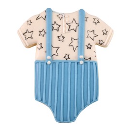 R & M International 8010 Baby Bodysuit Shaped Tinplated Steel Cookie Cutter, 4", Gift Tag Carded